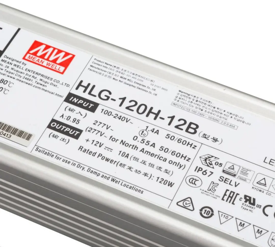 Mean Well HLG-120H-12B LED-driver - 120W - afbeelding 2 van 6