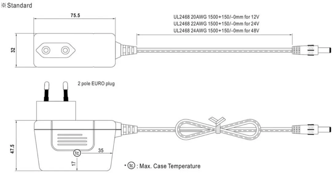 Mean Well GSV60E24-P1J LED-transformator 60W 2.5A - afbeelding 3 van 4