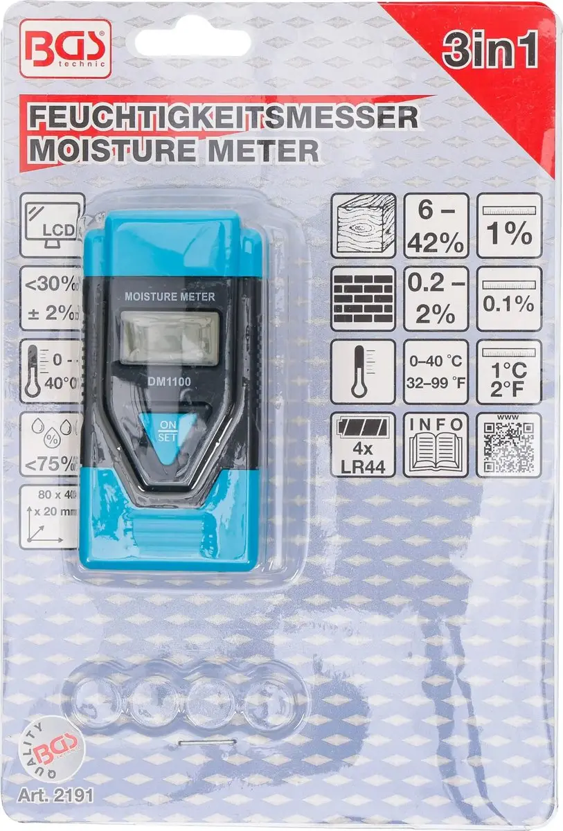 BGS technic Vochtigheidsmeter 3-in-1 2191