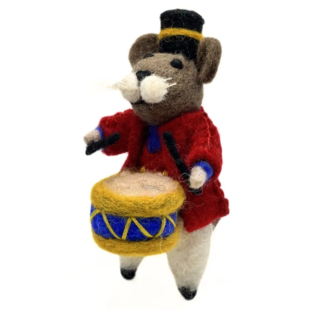 Muis drummer vilten kersthanger