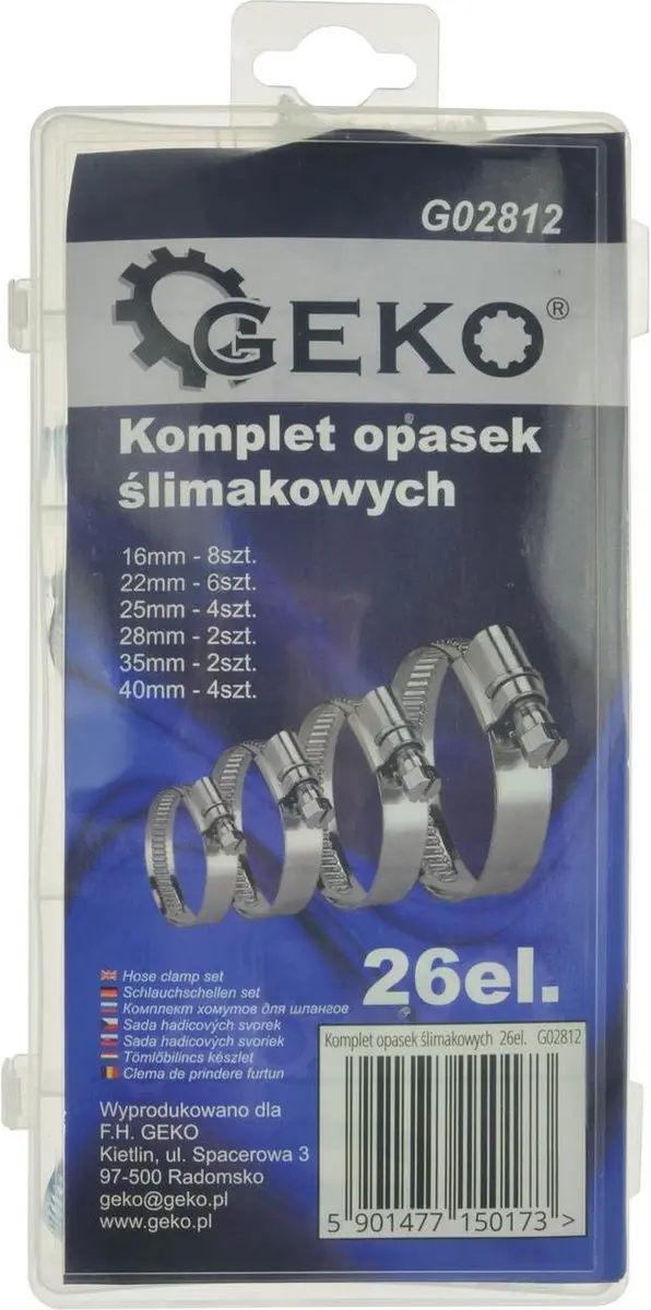GEKO Slangklemmen Assortiment - 26-delig - 16-40mm - afbeelding 3 van 4