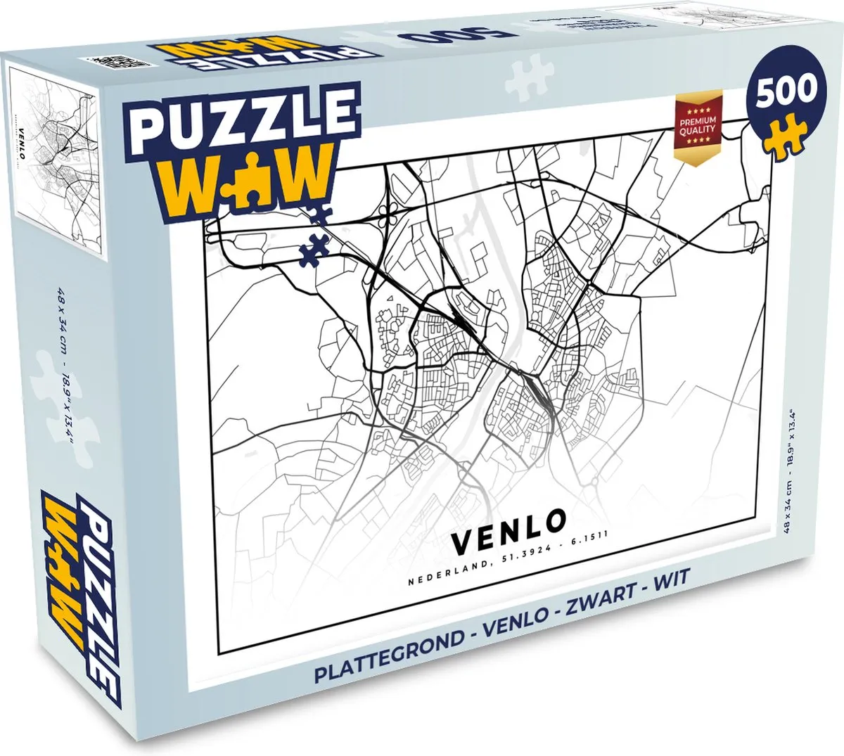 PuzzleWow Venlo Plattegrond Legpuzzel 500 Stuks