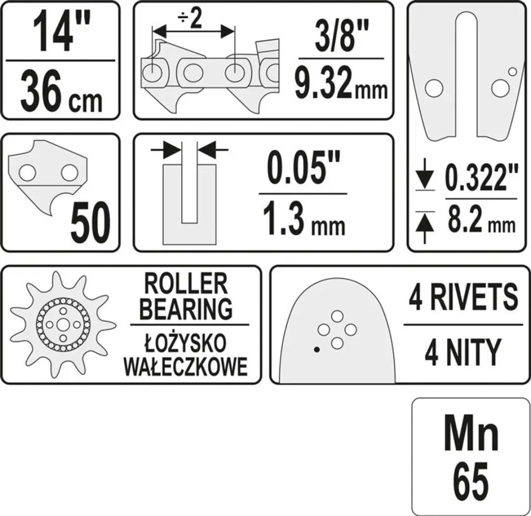 Yato YT-84930 Kettingzaagblad 35cm