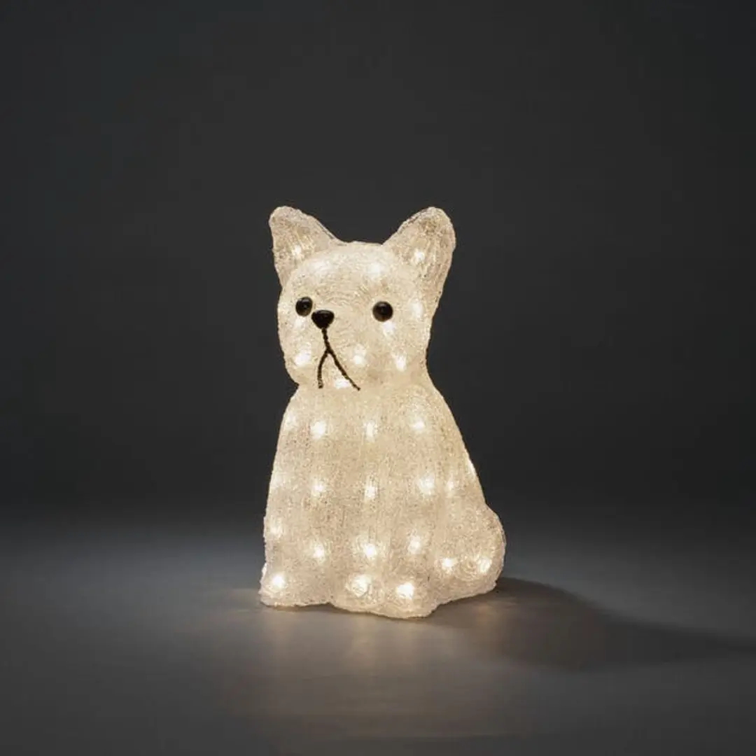 Konstsmide Kerstfiguur LED Buldog Zittend - Warm Wit - afbeelding 3 van 4