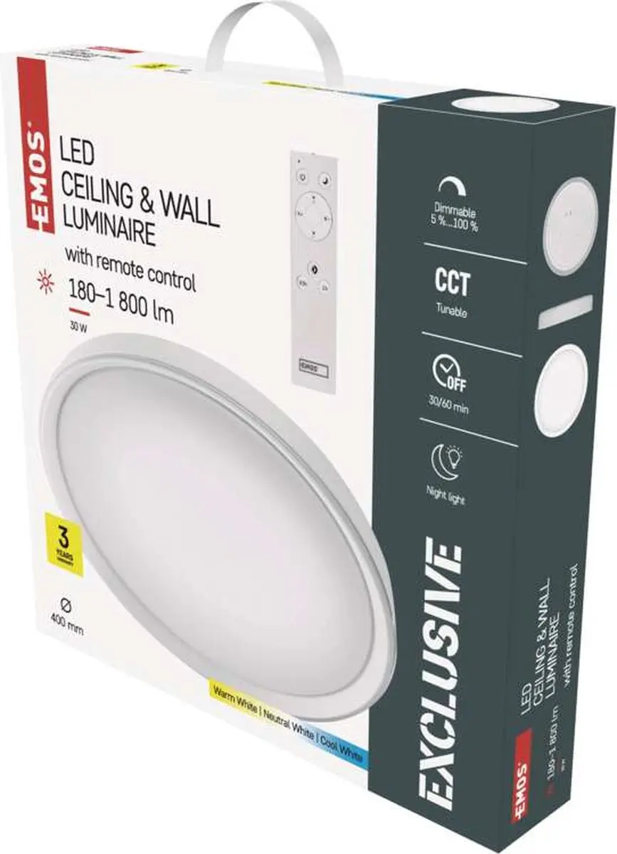 Emos ILVI ZM5168 LED Plafondlamp - 30W - 40cm - afbeelding 2 van 6