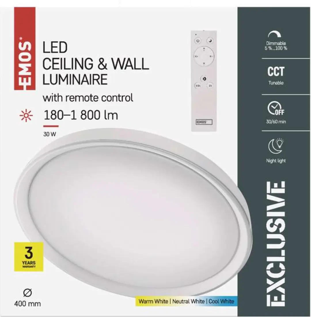 Emos ILVI ZM5168 LED Plafondlamp - 30W - 40cm - afbeelding 5 van 6