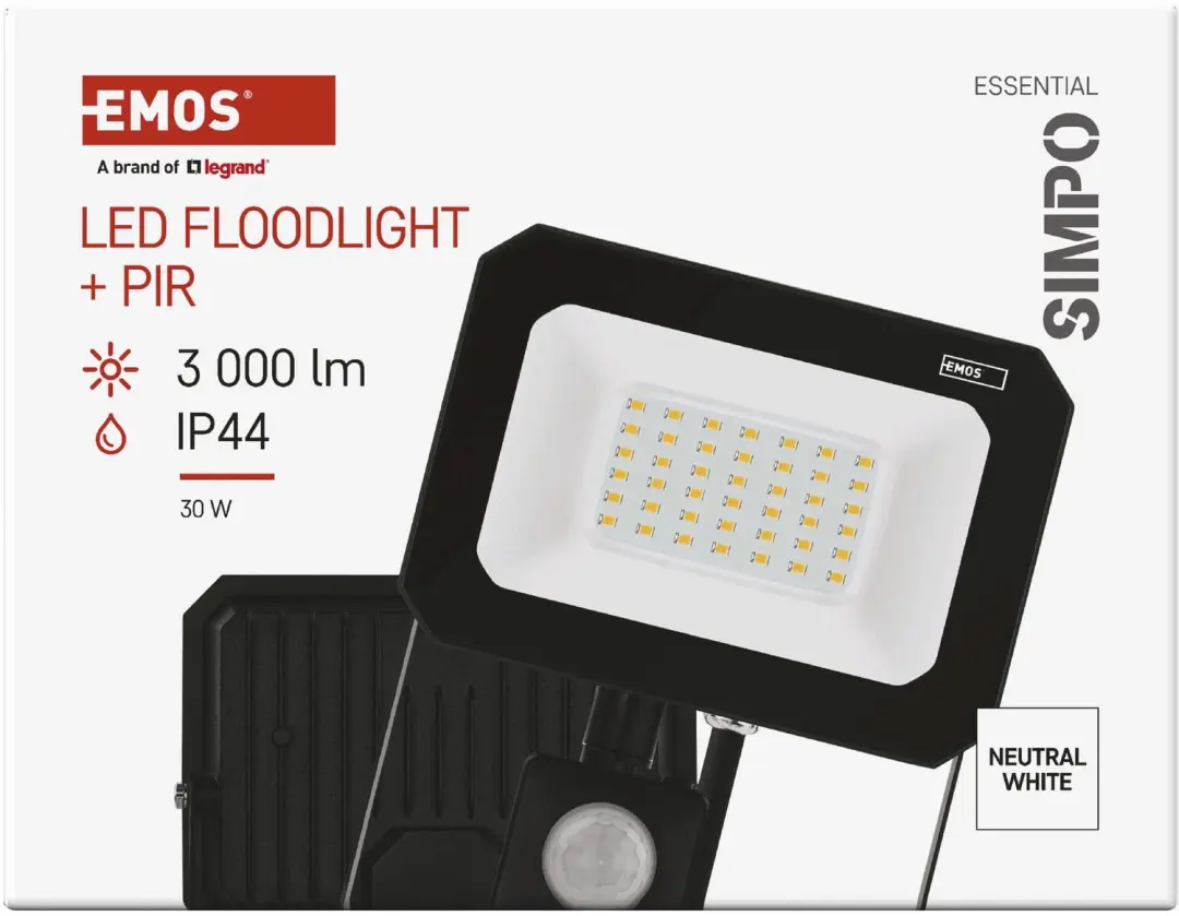 Emos SIMPO LED-schijnwerper ZS2333 30W - Zwart - afbeelding 4 van 6