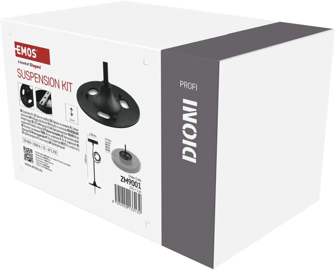 Emos ZM9001 Ophangset voor LED-lamp - Zwart - afbeelding 3 van 6