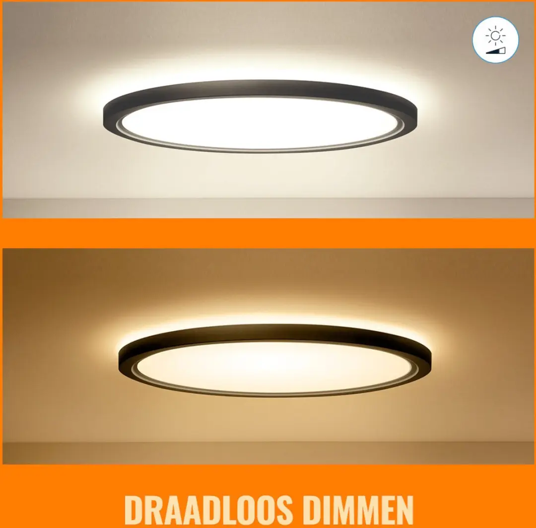 WiZ SuperSlim Plafondlamp 16W - Warm- tot Koelwit - Zwart - afbeelding 6 van 6