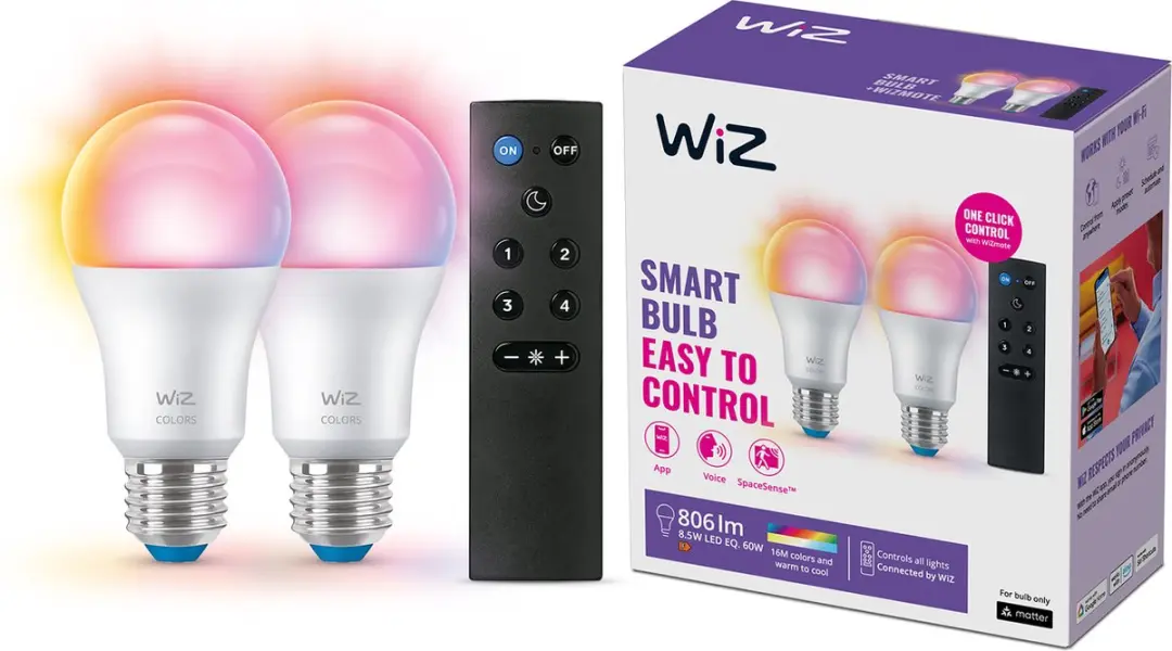 WiZ A60 LED Mat WiFi E27 8,5W RGBW