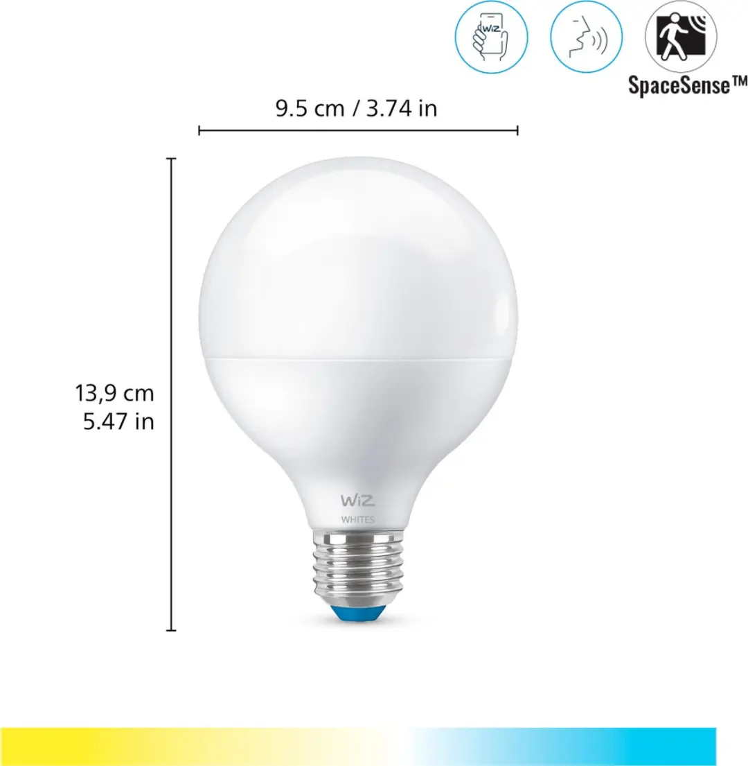 WiZ 929003782122 Slimme LED Globe Lamp E27 - Mat - afbeelding 3 van 6
