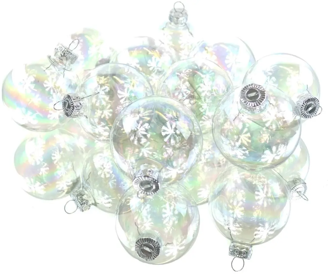Kerstbal glas d6 cm trnsp/irs 10st