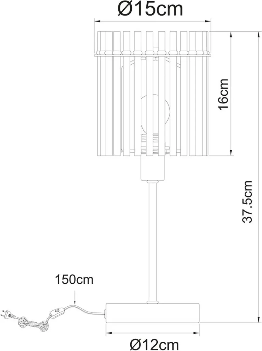 Globo Gorley Tafellamp 15698TB - 40W - Zand Bruin - afbeelding 3 van 6