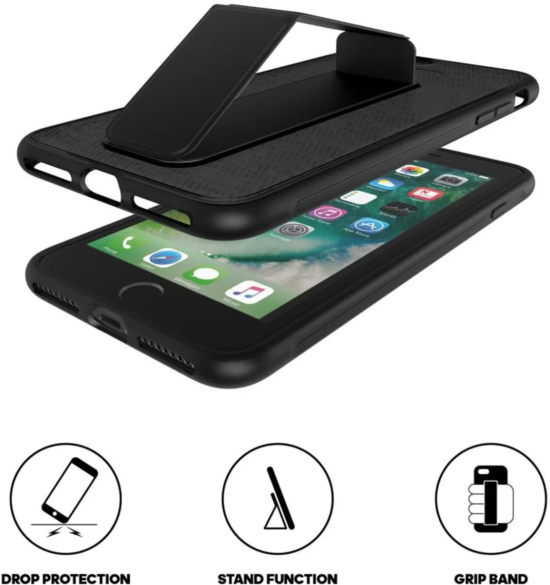 Adidas Grip iPhone 7 Plus Hoesje - i7P04431801 - Zwart