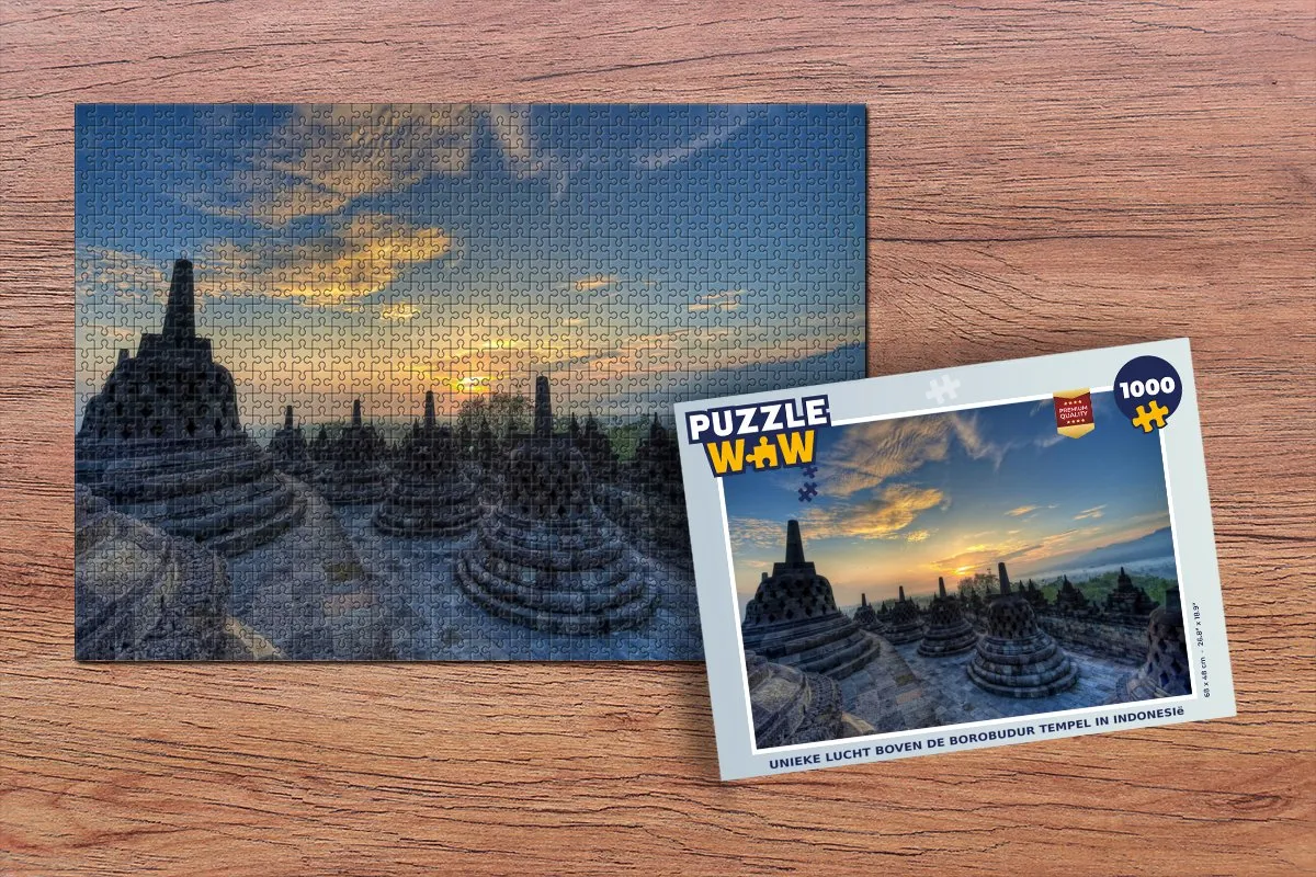 PuzzleWow Legpuzzel Borobudur 1000 Stuks - Multicolor