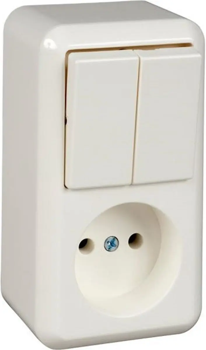 Schneider Electric Contura opbouw combinatie enkelvoudige wandcontactdoos zonder