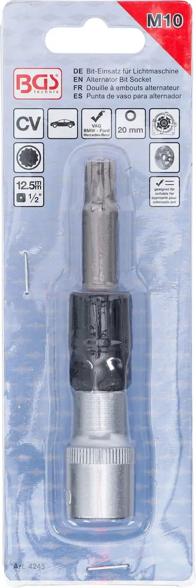 BGS technic 4245 Dopsleutelbit 1/2 inch voor dynamo - 10mm - afbeelding 2 van 6