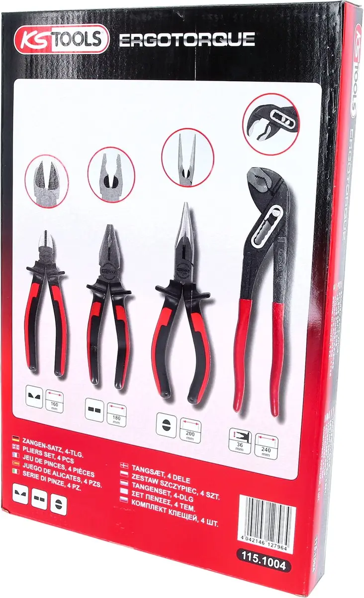 KS Tools Ergotorque Tangenset 115.1004 - 4 stuks - afbeelding 3 van 5
