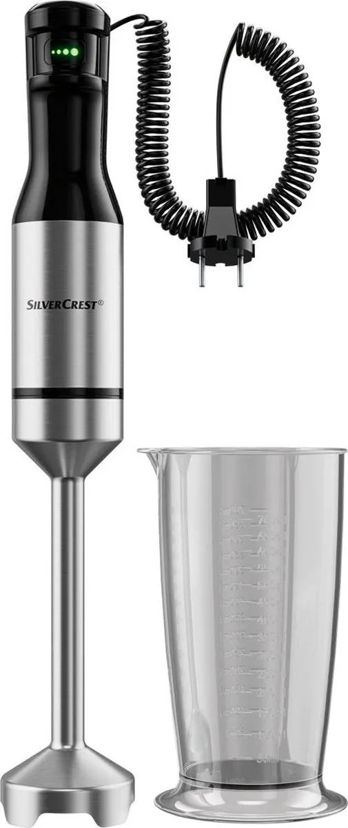 Silvercrest 3-in-1 Staafmixer 1000W - Zilver/Zwart