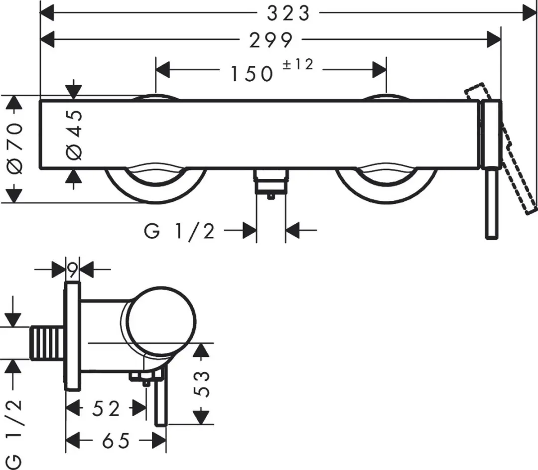 Hansgrohe Tecturis S 73622670 Douchemengkraan - Mat Zwart - afbeelding 3 van 6
