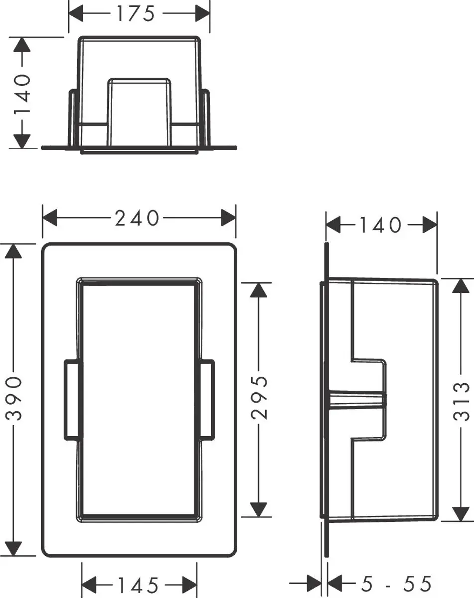 Hansgrohe XtraStoris Rock Ingebouwde Prullenmand 2,5L - 56063670 - afbeelding 3 van 5