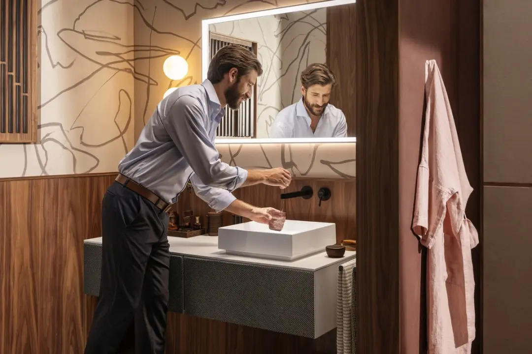 Hansgrohe Xuniva Evo E Opbouwwastafel 40x40cm - Wit - afbeelding 4 van 6