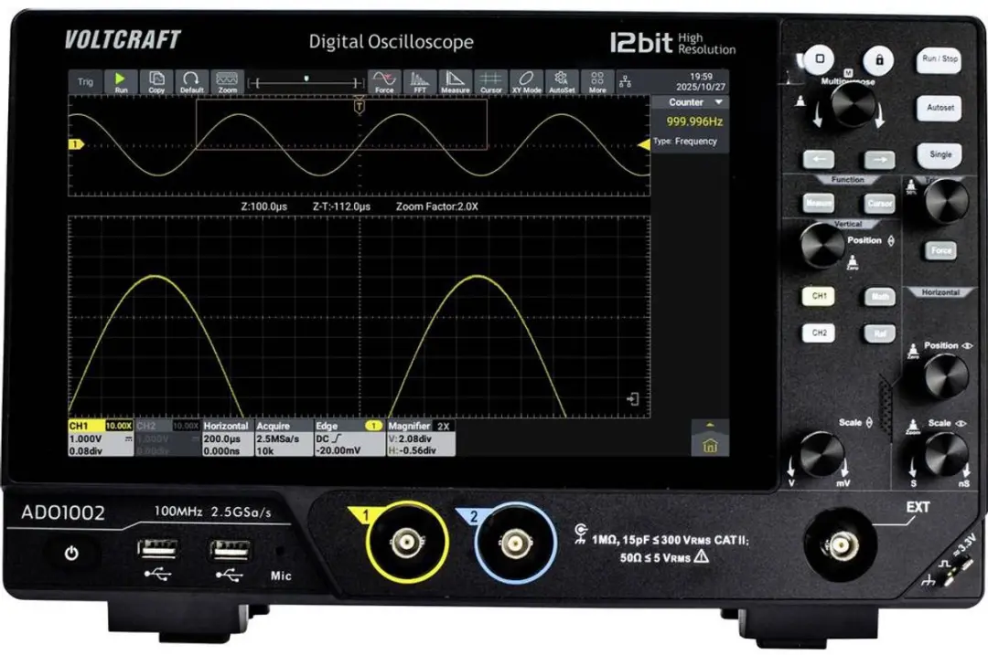 Voltcraft ADO-1002 Digitale Oscilloscoop 100 MHz