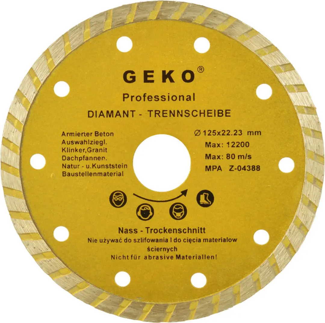 GEKO Diamantdoorslijpschijf Turbo G00261 - 125x8x22mm - afbeelding 2 van 2