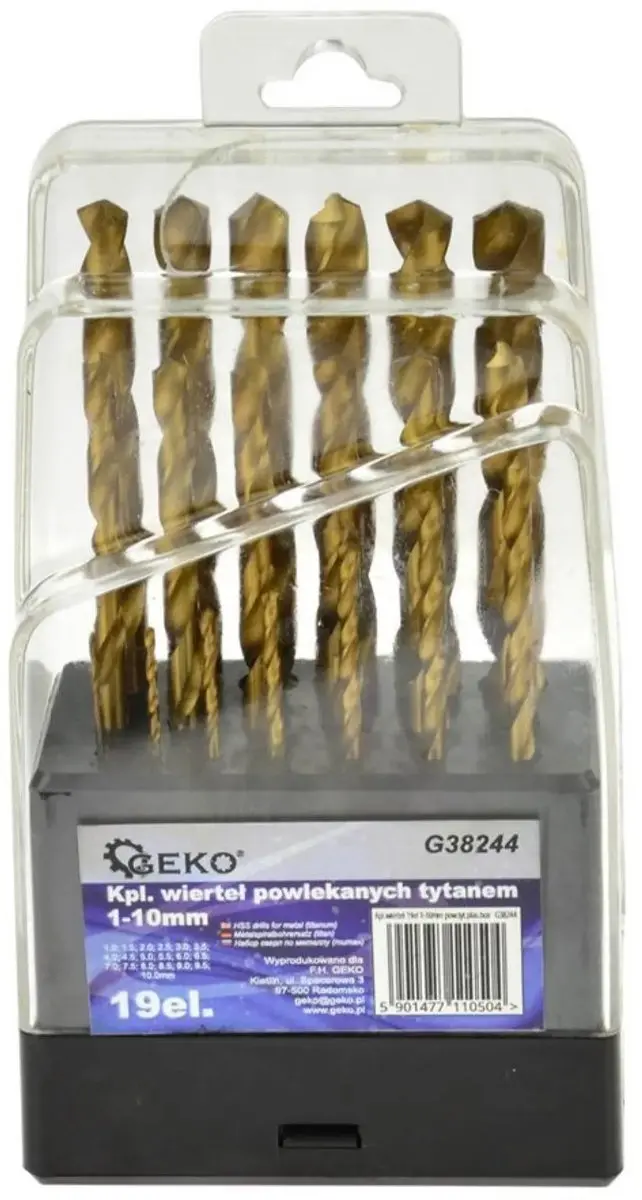 GEKO HSS Metaalborenset - 19-delig - 1-10 mm - afbeelding 2 van 6
