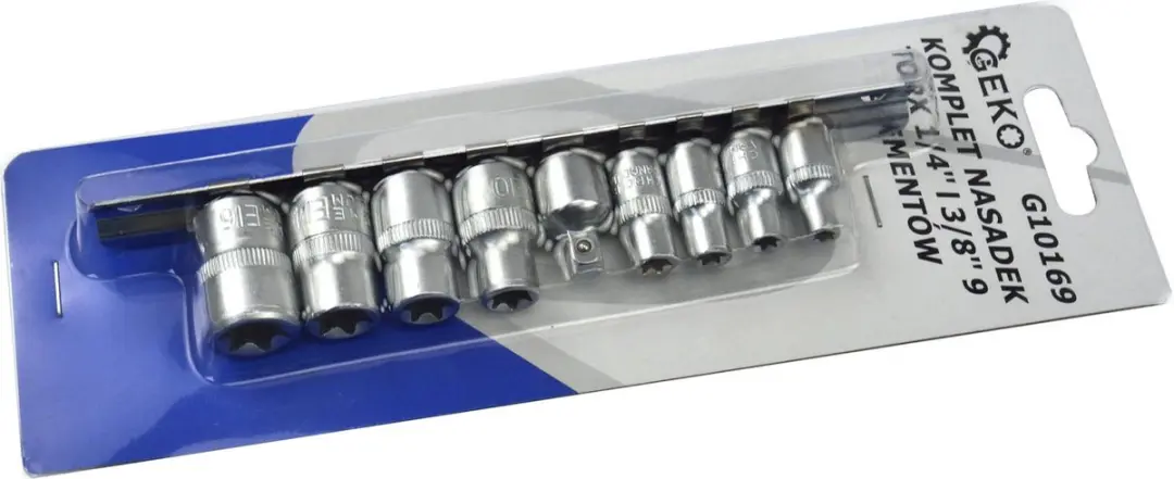 GEKO Torx Dopsleutelset 9-delig - CrV Staal - afbeelding 2 van 6