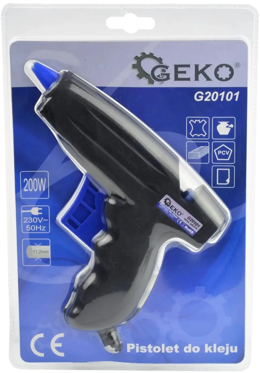 GEKO G20101 Lijmpistool - 200W - Ø11,2mm - Zwart/Blauw - afbeelding 3 van 6