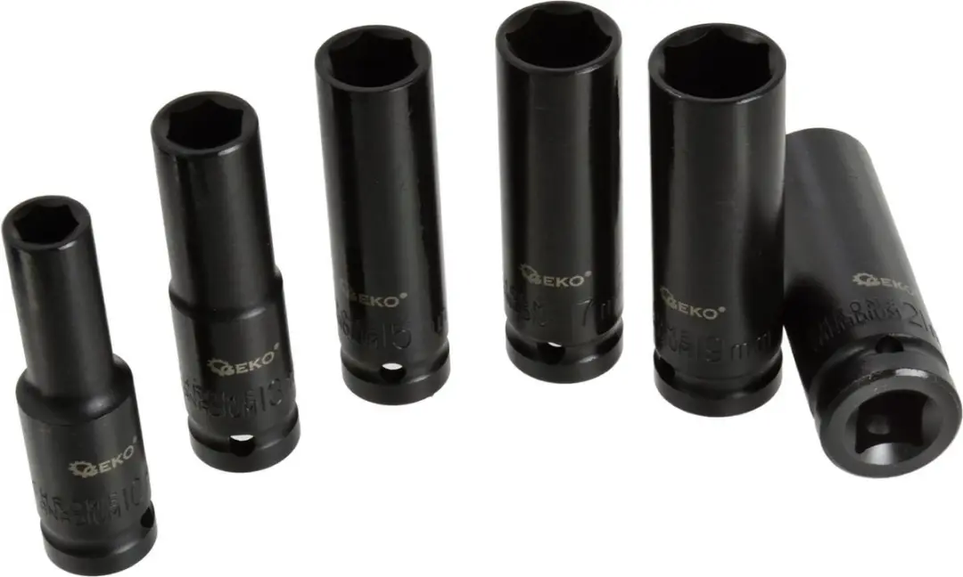 GEKO Diepe Dopsleutelset 6-delig - 1/2 10-21mm - afbeelding 3 van 6