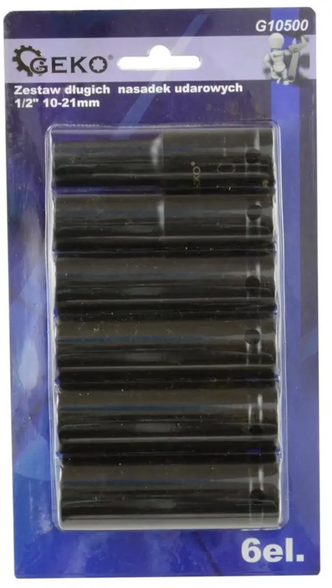 GEKO Diepe Dopsleutelset 6-delig - 1/2 10-21mm - afbeelding 2 van 6