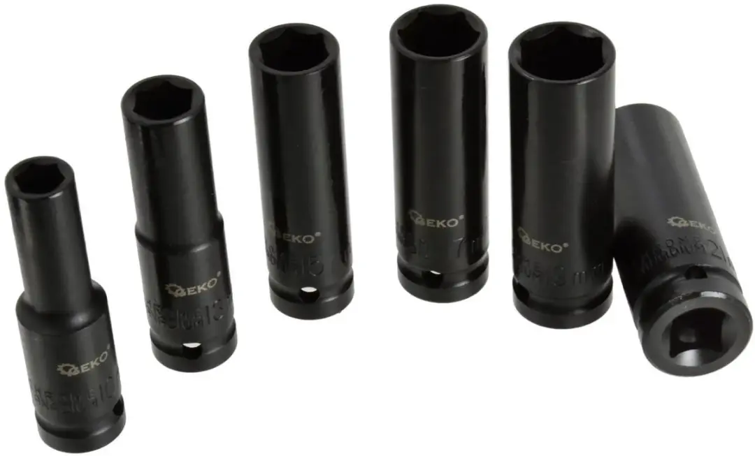 GEKO Diepe Dopsleutelset 6-delig - 1/2 10-21mm - afbeelding 5 van 6