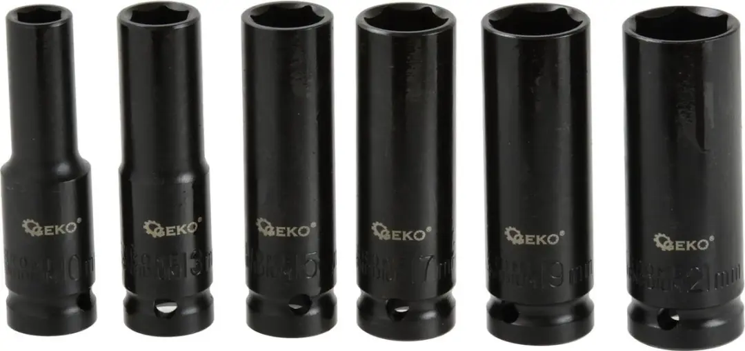 GEKO Diepe Dopsleutelset 6-delig - 1/2 10-21mm - afbeelding 6 van 6