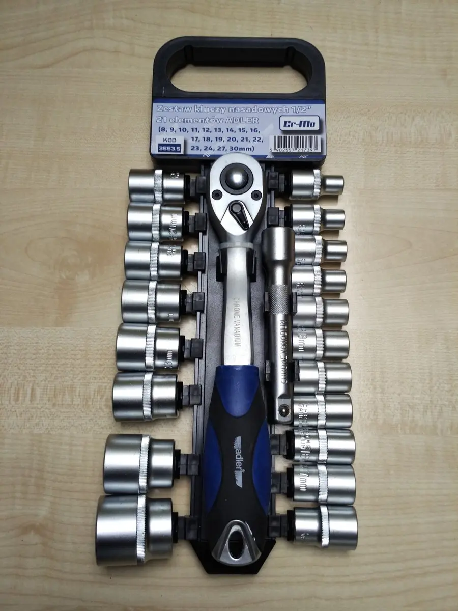 Adler Dopsleutelset 1/2" - 21 Delen - afbeelding 2 van 3