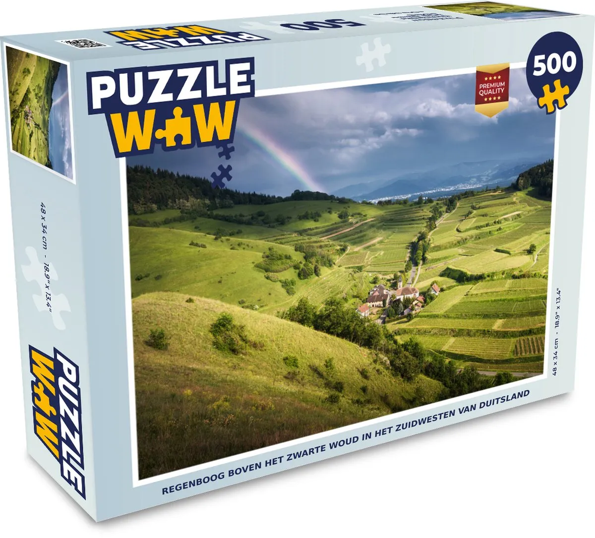PuzzleWow Regenboog boven het Zwarte Woud Legpuzzel 500 Stuks