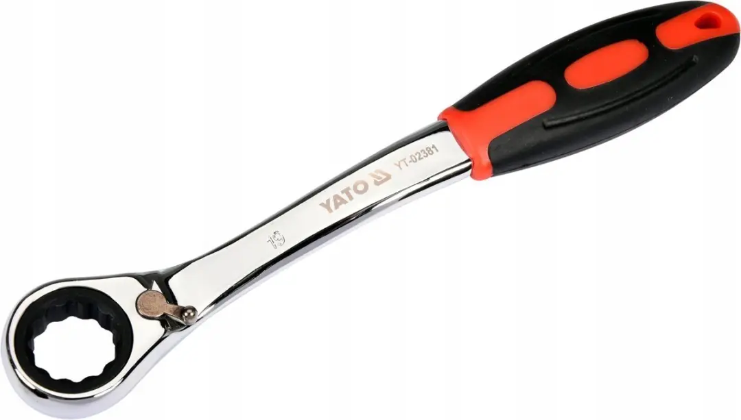 Yato YT-02381 Ringsleutel met Ratel 19mm - CrV, Gebogen - afbeelding 2 van 3
