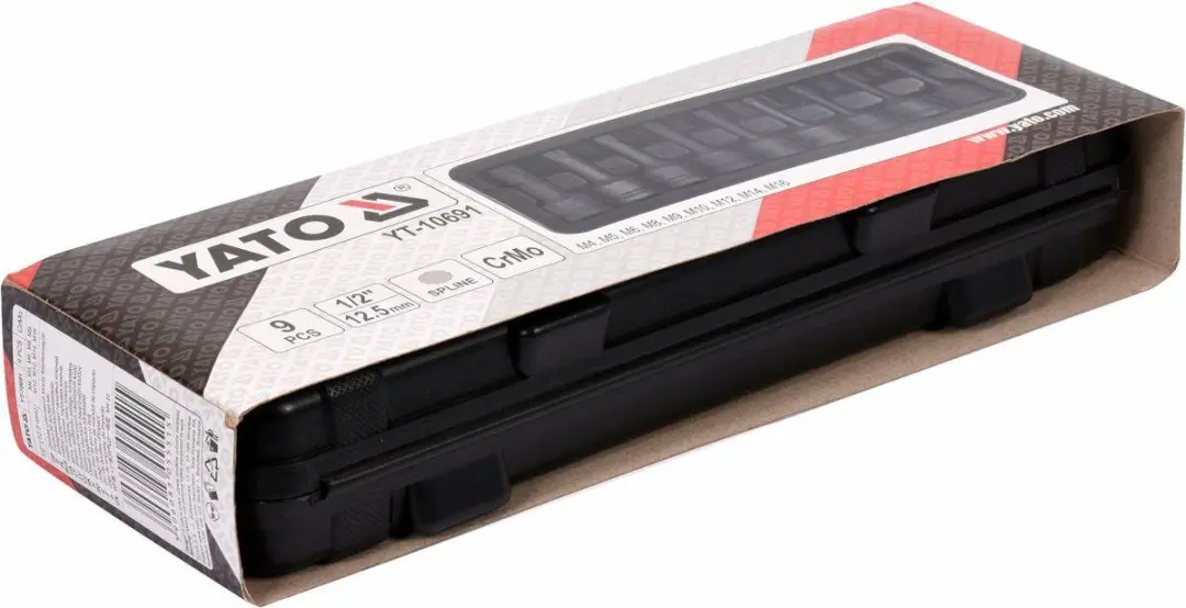 Yato YT-10691 Dopsleutelset Spline - 9 stuks - afbeelding 3 van 3