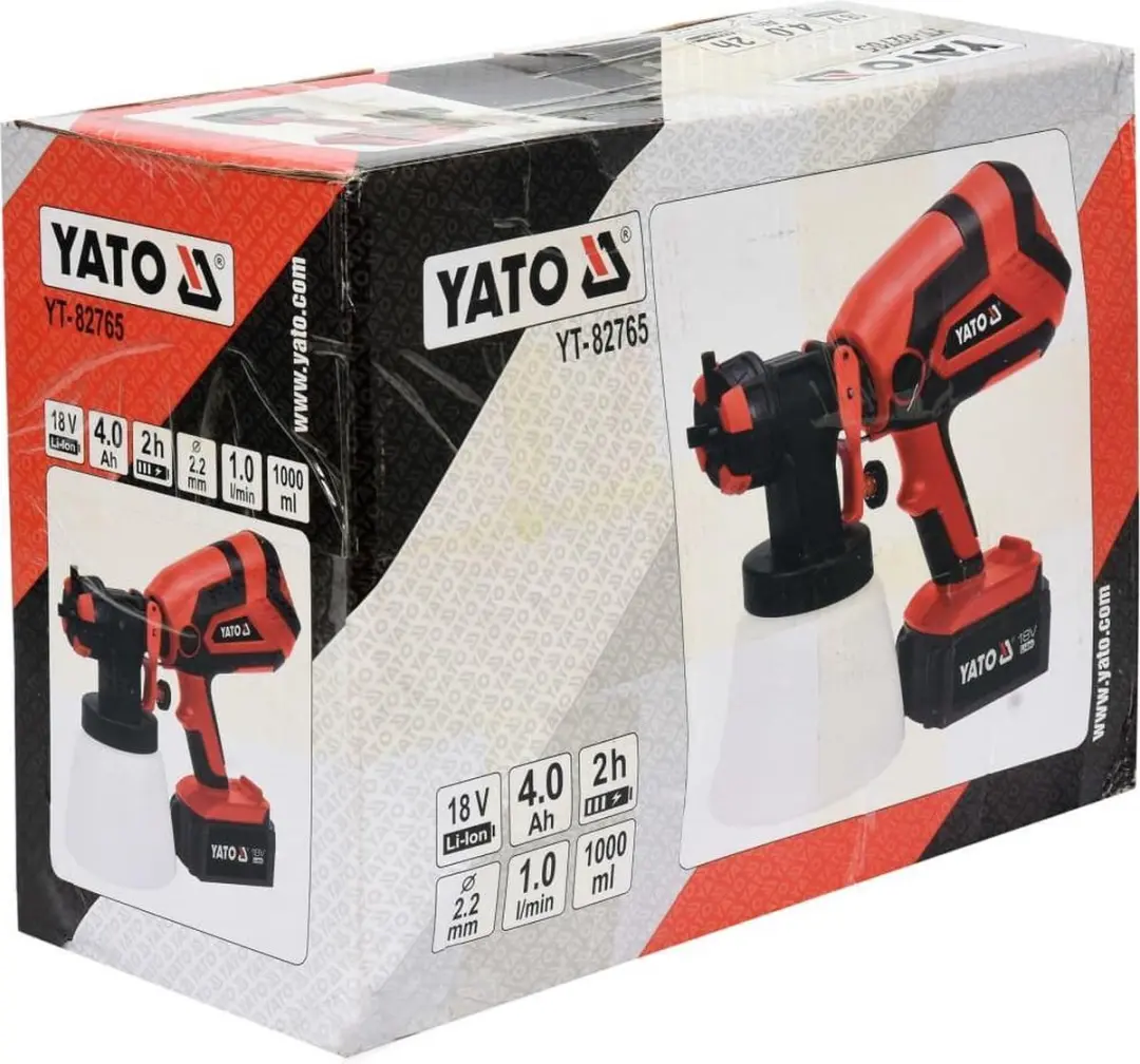 Yato Spuitpistool 18V 4,0Ah - 1 L/min - Rood - afbeelding 3 van 4