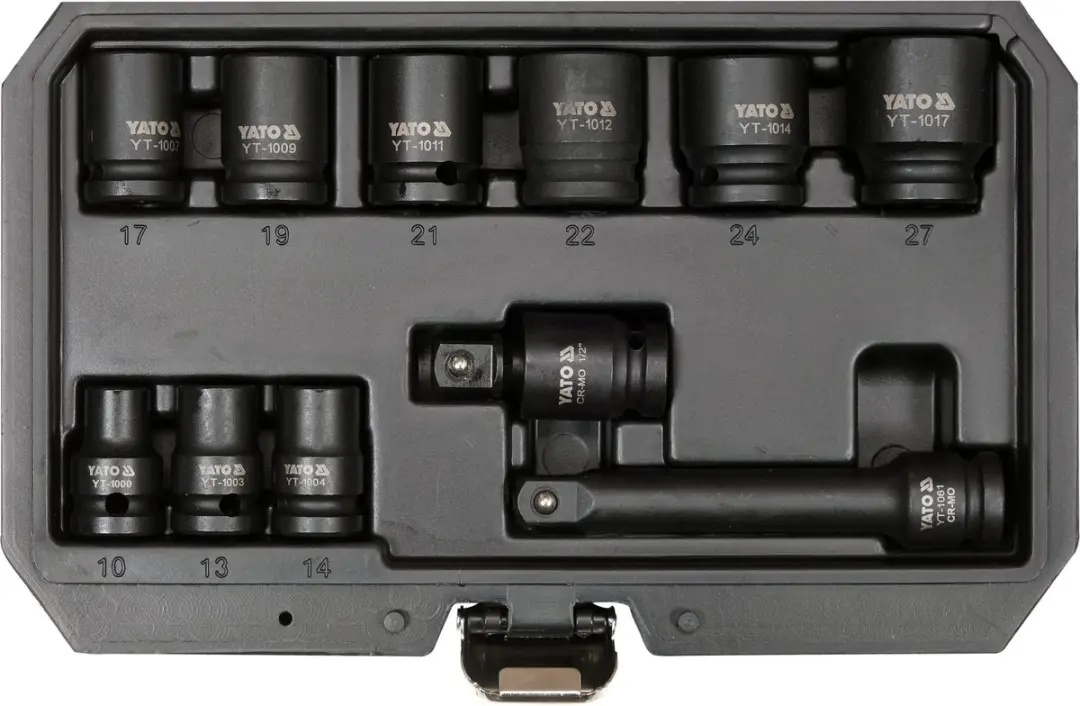 Yato Krachtdoppenset 1/2" 11-delig - 10-27mm - Zwart - afbeelding 2 van 2