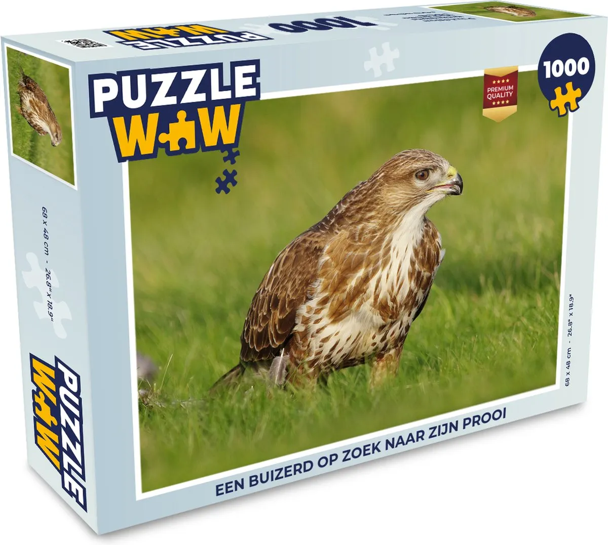 PuzzleWow Legpuzzel Een buizerd op zoek naar zijn prooi 1000 Stuks
