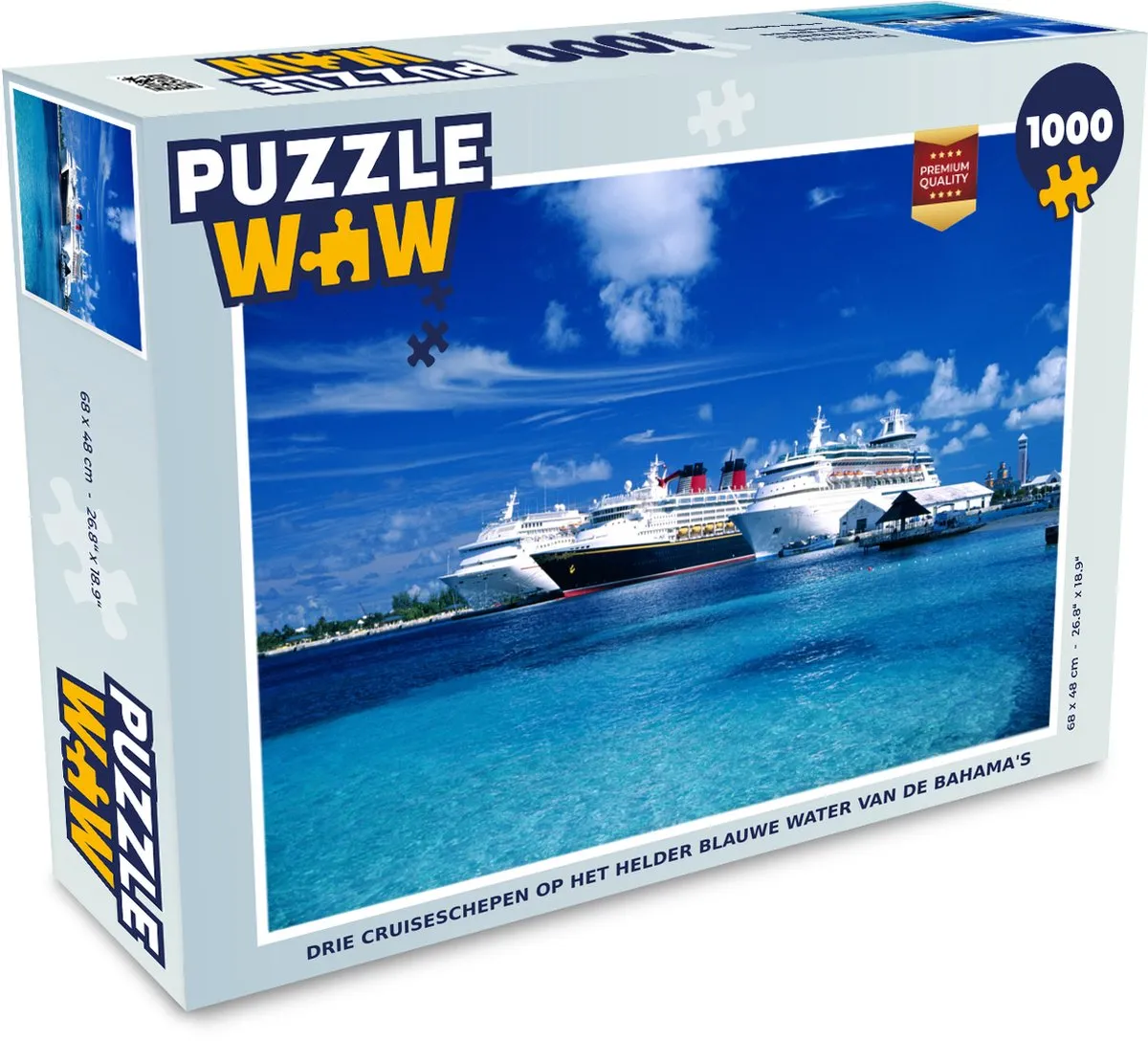 PuzzleWow Legpuzzel Drie Cruiseschepen 1000 Stuks - Multicolor