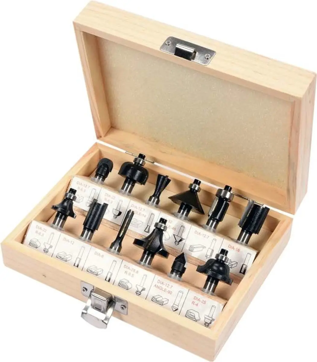Vorel Houtfrees Bitset T22550 - 12 Stuks - 8mm Schacht - afbeelding 3 van 4