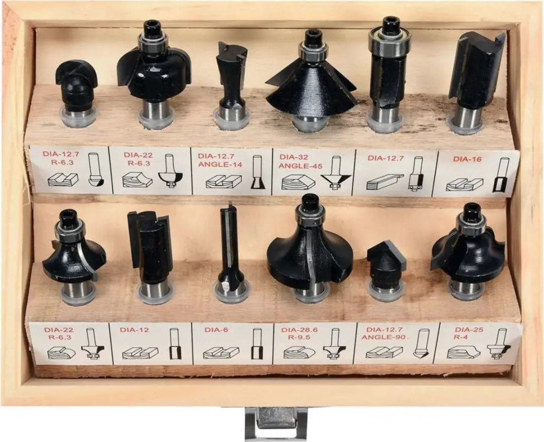 Vorel Houtfrees Bitset T22550 - 12 Stuks - 8mm Schacht - afbeelding 4 van 4