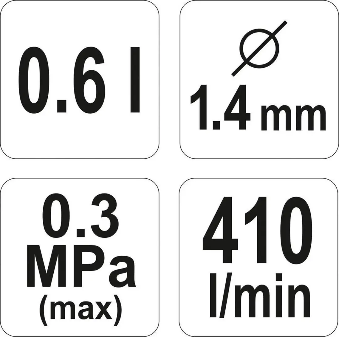Yato Verfspuitpistool YT-2340 - 0.6L - Zilver - afbeelding 2 van 2