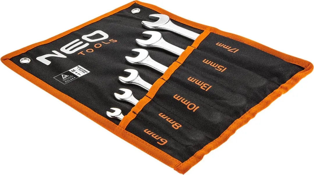Neo Tools Steek/ringsleutelset 6-17mm, 6dlg, Din 3113