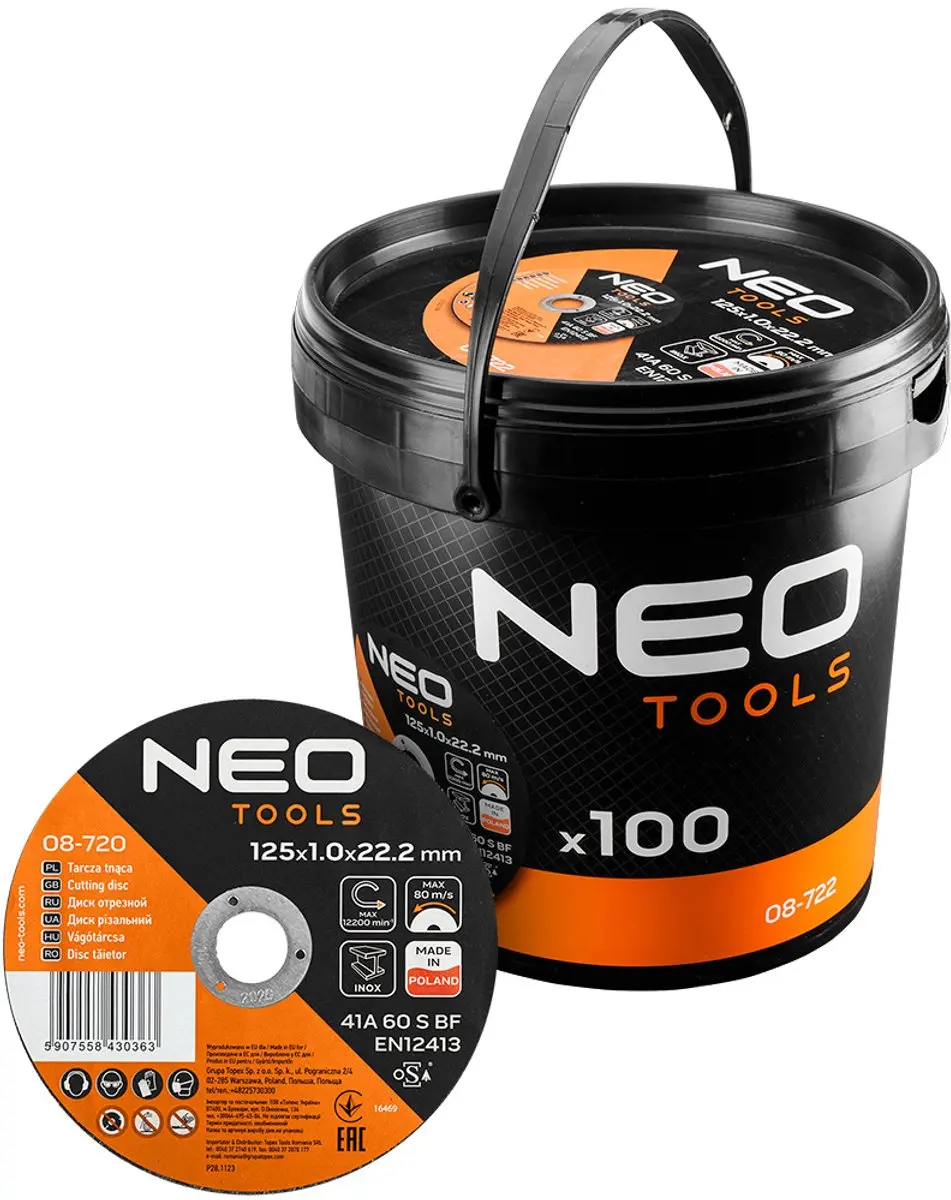 NEO TOOLS 08-722 Doorslijpschijf 125mm