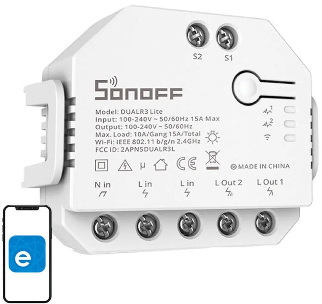 Sonoff DUALR3 Lite WiFi Rolluikactor