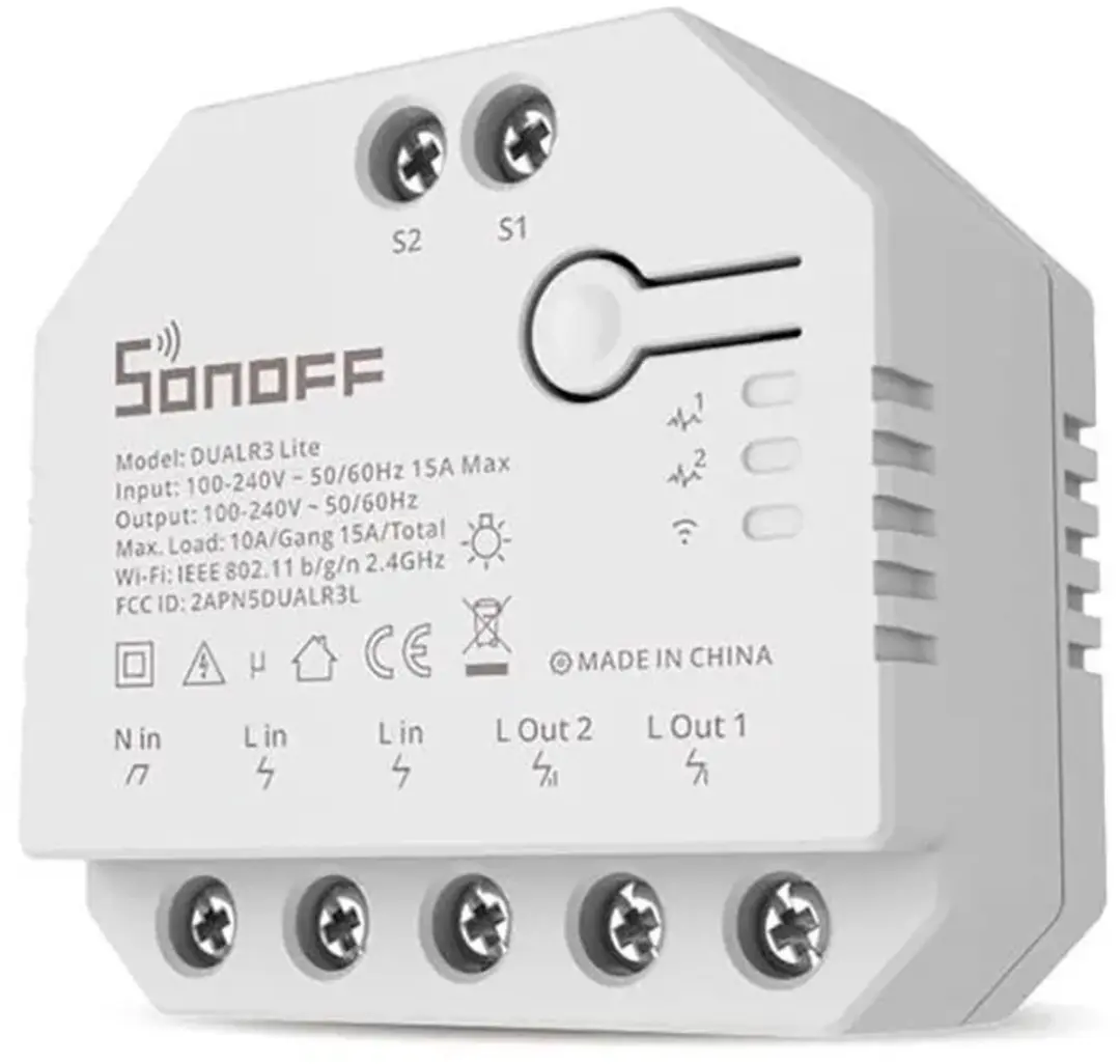 Sonoff DUALR3 Lite WiFi Rolluikactor - 2-voudig - afbeelding 2 van 6